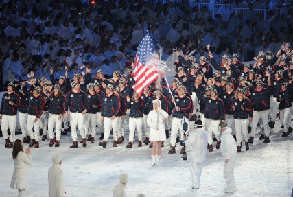 Team USA Marches in during the 2010 Vancouver Olympic Games